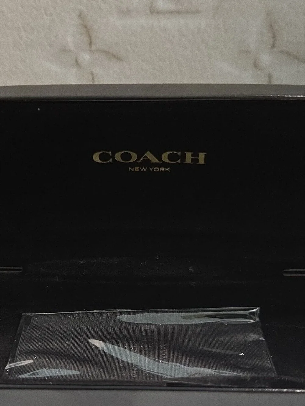 Coach Black Embossed Eyeglass Case